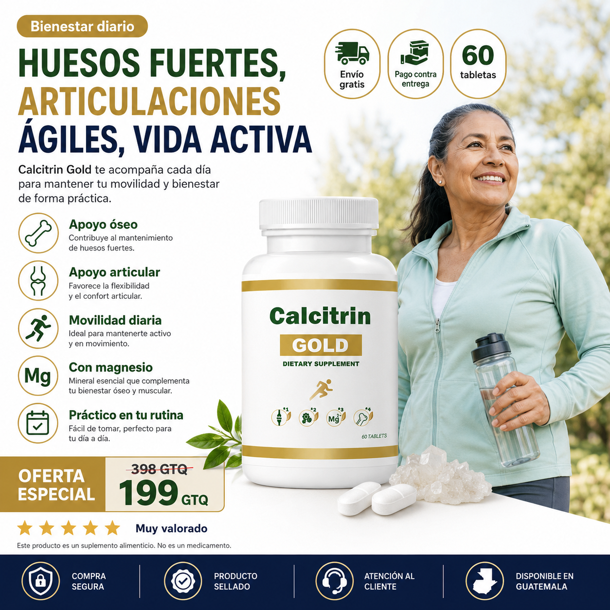 Recupera la Confianza al Moverte con Calcitrin Gold – Apoyo Óseo y Articular Diario