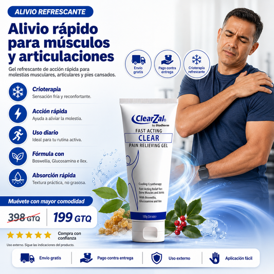 ClearZal Gel para Músculos y Articulaciones — Frescura rápida cuando más la necesitas