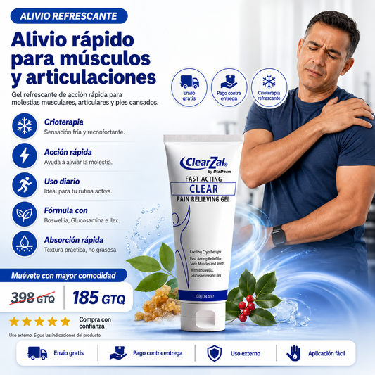 ClearZal Gel para Músculos y Articulaciones — Frescura rápida cuando más la necesitas
