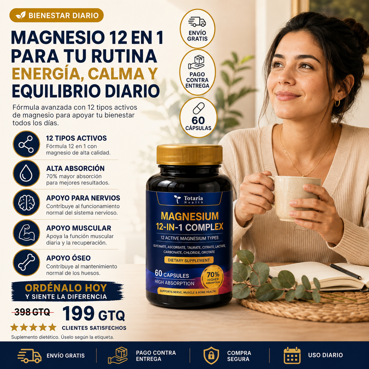 Impulsa Tu Bienestar Cada Día con Magnesio 12 en 1
