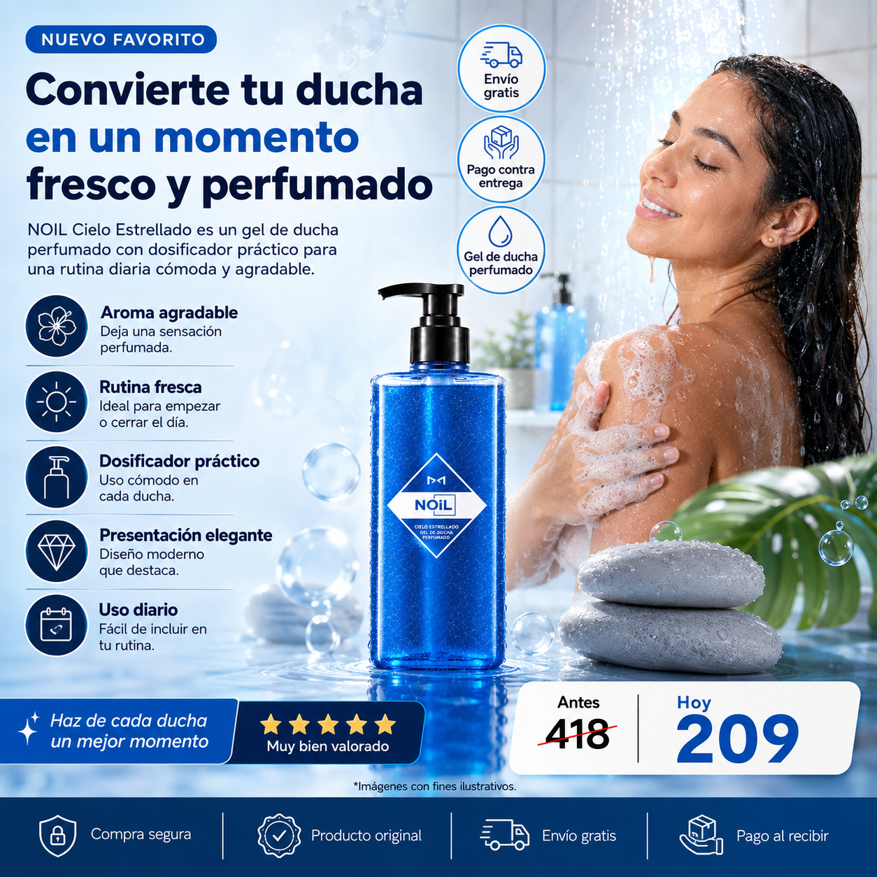¿Cansado de una ducha sin aroma especial? NOIL Cielo Estrellado hace que cada baño se sienta mejor