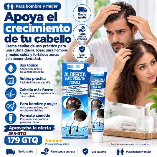 ¿Cabello débil o con poca densidad? Descubre Alopecia Hair Growth Cream